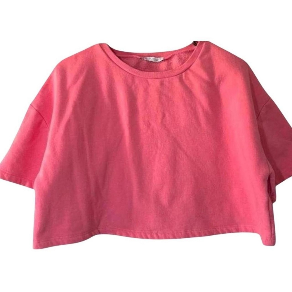 Zara Cropped Short Sleeve Sweat Shirt
